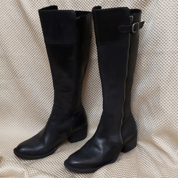 Born womens black leather boots Clearance